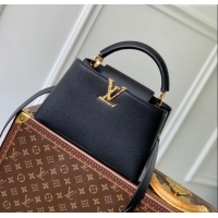 New Design Louis Vuitton East West Capucines BB Bag in Taurillon Leather M24666 Black 2024