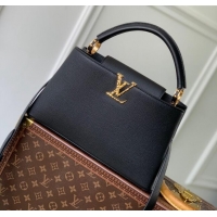 Buy Discount Louis Vuitton East West Capucines MM Bag in Taurillon Leather M24666 Black 2024