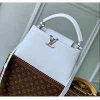 Buy Cheap Louis Vuitton East West Capucines BB Bag in Taurillon Leather M24666 White 2024