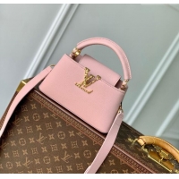 Best Price Louis Vuitton East West Capucines Mini Bag in Taurillon Leather M24666 Pink 2024