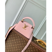 Best Price Louis Vuitton East West Capucines Mini Bag in Taurillon Leather M24666 Pink 2024