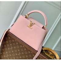 Top Grade Louis Vuitton East West Capucines BB Bag in Taurillon Leather M24666 Pink 2024