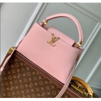 Super Quality Louis Vuitton East West Capucines BB Bag in Taurillon Leather M24666 Pink 2024