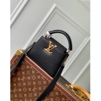 Best Quality Louis Vuitton Capucines Mini Bag in Taurillon Leather M24673 Black 2024