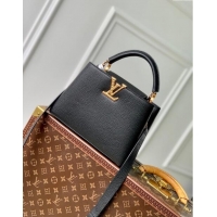 Grade Discount Louis Vuitton Capucines BB Bag in Taurillon Leather M24673 Black 2024