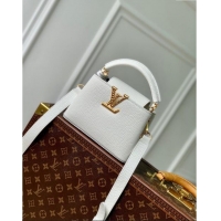 Reasonable Price Louis Vuitton Capucines Mini Bag in Taurillon Leather M24673 White 2024