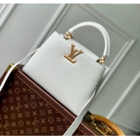 Top Quality Louis Vuitton Capucines BB Bag in Taurillon Leather M24673 White 2024