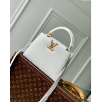 Top Quality Louis Vuitton Capucines BB Bag in Taurillon Leather M24673 White 2024