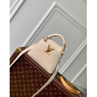 Free Shipping Louis Vuitton Capucines Mini Bag in Taurillon Leather M23944 Beige 2024