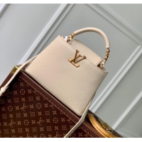 Top Grade Louis Vuitton Capucines BB Bag in Taurillon Leather M23944 Beige 2024