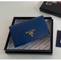 Buy Promotional Prada Saffiano Leather Card Holder Wallet 1MC122 Blue