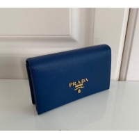 Buy Promotional Prada Saffiano Leather Card Holder Wallet 1MC122 Blue