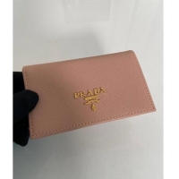 Best Quality Prada Saffiano Leather Card Holder Wallet 1MC122 Nude