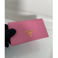 Traditional Specials Prada Saffiano Leather Card Holder Wallet 1MC122 Light Pink