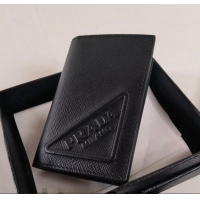 Reasonable Price Prada Saffiano Leather Card Holder Wallet 2MC101 Black