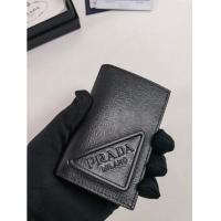 Reasonable Price Prada Saffiano Leather Card Holder Wallet 2MC101 Black