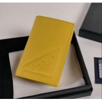 Well Crafted Prada Saffiano Leather Card Holder Wallet 2MC101 Yellow