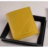 Low Cost Prada Saffiano Leather Wallet 2MO004 Yellow