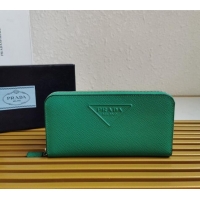 Buy Cheap Prada Saffiano Leather Wallet 2ML317 Green