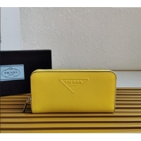 Buy Fashionable Prada Saffiano Leather Wallet 2ML317 Yellow