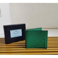 Big Discount Prada Saffiano Leather Wallet 2MO513 Green