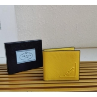 Top Quality Prada Saffiano Leather Wallet 2MO513 Yellow