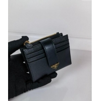 Grade Quality Prada Small Saffiano and smooth leather wallet 1ML047 Black