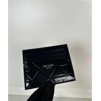 Best Price Prada Brushed leather credit card holder Wallet 2MC223 Black 2024