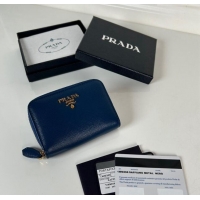 Promotional Prada Saffiano leather Wallet 1MM268 Blue 2024