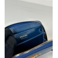 Promotional Prada Saffiano leather Wallet 1MM268 Blue 2024