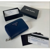 Reasonable Price Prada Saffiano leather Wallet 2MM003 Blue 2024