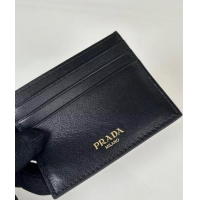 Grade Quality Prada Leather Card Holder Wallet 1MC025 Black 2024