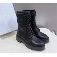 Best Grade Dior D-Unit Ankle Boots 3.5cm in Calfskin Leather Black 814030