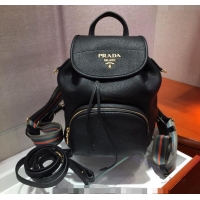 Spot Bulk Prada Grained Leather Backpack 1BZ035 Black 2023