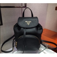 Spot Bulk Prada Grained Leather Backpack 1BZ035 Black 2023