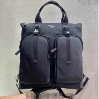 New Design Prada Men's Nylon Backpacks 2VG053 Black 2024