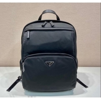 Original Cheap Prada Re-Nylon and Saffiano leather backpack bag 2VZ104 Black 2024