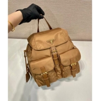 Particularly Recommended Prada Small Nylon Backpack bag 1BZ677 Cork Beige 2024