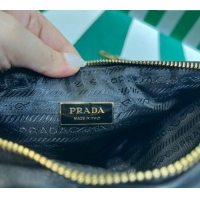 New Design Prada Triangle Topstitched Nappa-leather Mini Bag 1BC190 Black 2023