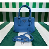 Low Price Prada Galleria Nappa Leather Mini Bag 1BA906 Blue 2023