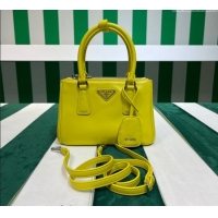 Original Cheap Prada Galleria Nappa Leather Mini Bag 1BA906 Yellow 2023