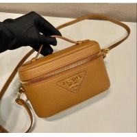 Modern Cheap Prada Leather Mini Bag 1BH202 Brown 2023