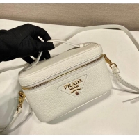 Top Quality Prada Leather Mini Bag 1BH202 White 2023