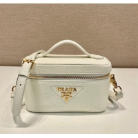 Top Quality Prada Leather Mini Bag 1BH202 White 2023