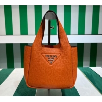 Top Quality Prada Leather Mini Top Handle Bag 1BA349 Orange 2023