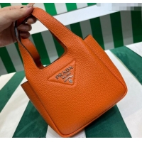 Top Quality Prada Leather Mini Top Handle Bag 1BA349 Orange 2023