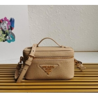 Particularly Recommended Prada Leather Mini Bag 1BH202 Beige 2023