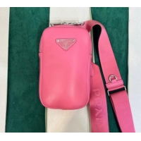 Popular Style Prada Lambskin Leather Phone Mini Bag 1BP027 Pink 2023