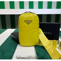 Buy New Cheap Prada Lambskin Leather Phone Mini Bag 1BP027 Yellow 2023