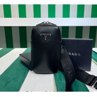 Top Grade Prada Lambskin Leather Phone Mini Bag 1BP027 Black 2023